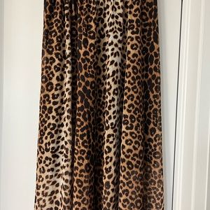 Animal print midi skirt